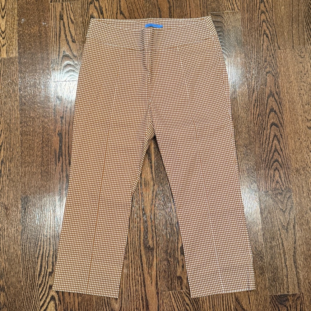 J. McLaughlin Brown Checkered Ankle Pants, size 14. Like new— never worn.